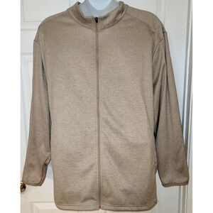 Pro Tour Mens Beige Textured Full Zip Fleece Jacket Size 3x Big Tall Golf Jacket